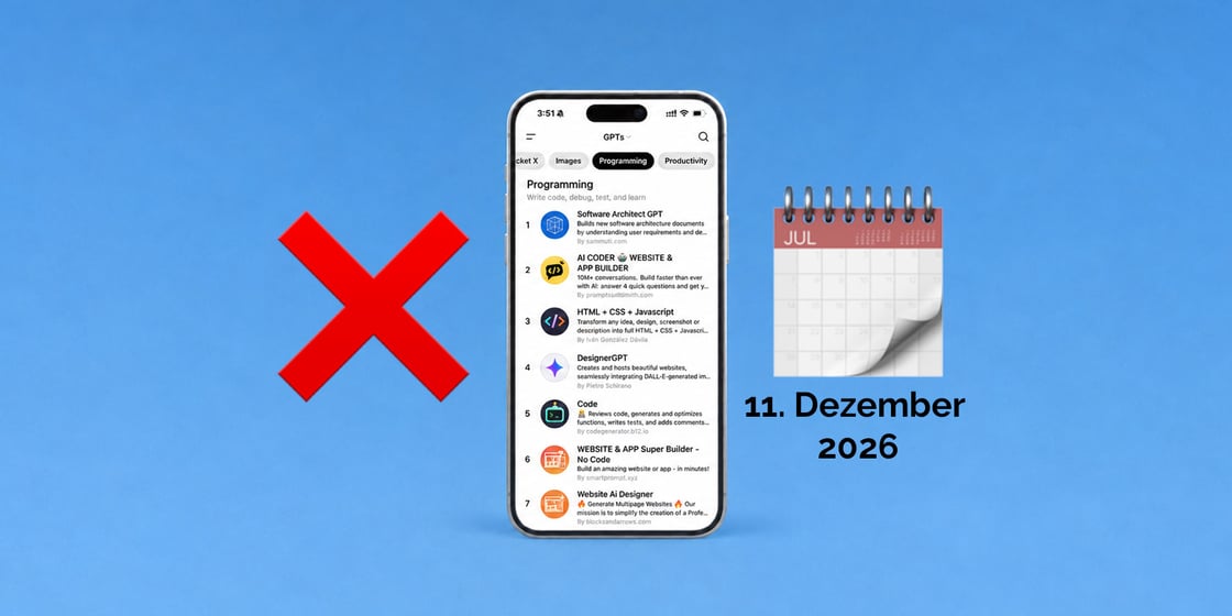 Custom GPTs werden im Dezember abgeschaltet