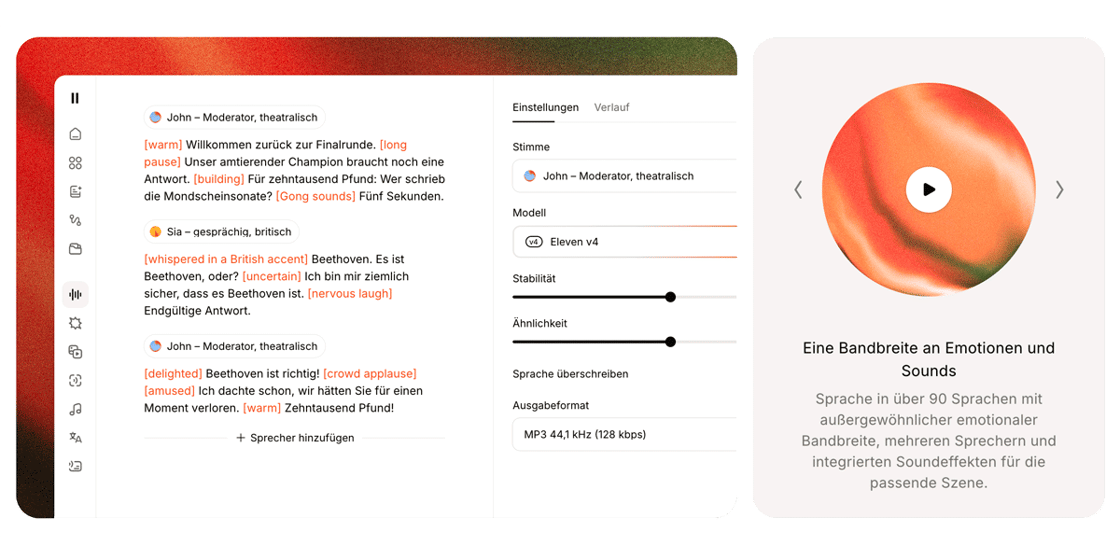 Übersicht von ElevenLabs V4